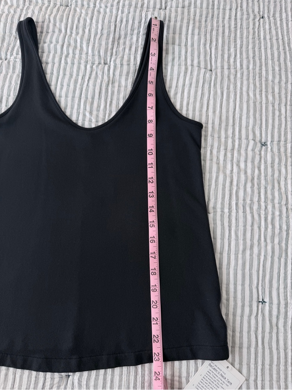 Lululemon NWT BeCalm V-Neck Tank Black Size Small Soft Modal French Terry - Picture 9 of 9